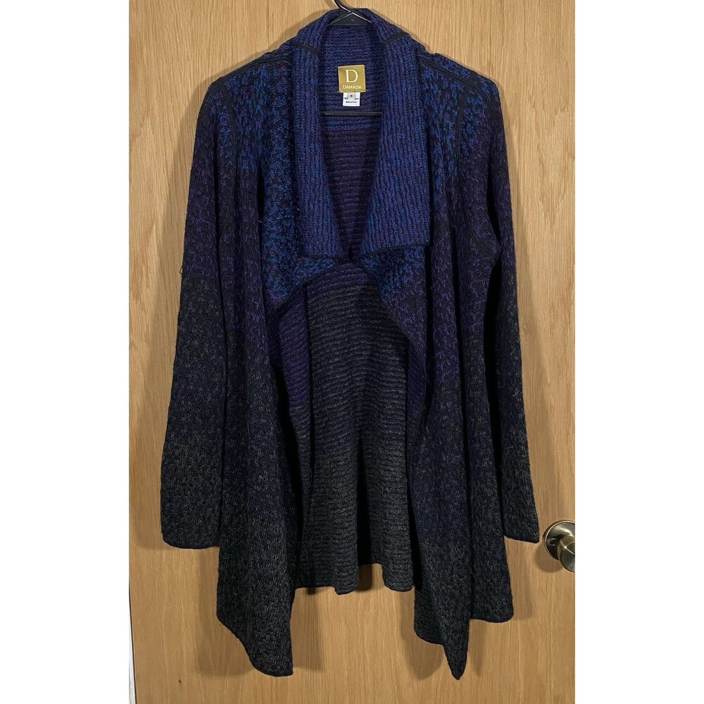 Damask Baby Alpaca Knit Open Cardigan Sweater Duster Artsy Cozy Women's Sz Sm